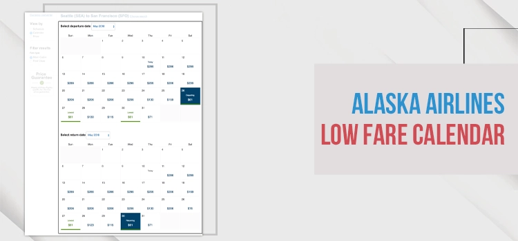 Alaska Airlines Low Fare Calendar